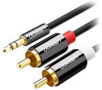 UGREEN AV116 kábel 3, 5 mm-es Jack 2RCA-hoz (Cinch) 2m (fekete) (10584B) - kontaktor
