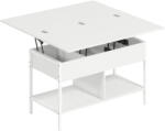 HomCom Masă de cafea ridicabilă și extensibilă, masă de living cu compartiment ascuns rafturi deschise, 98x49x55cm, alb | Aosom Romania (83B-557V00WT) Masa de cafea