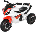 HomCom Futókerékpár, ride-on kerékpár, gyermekmotor, 18-36 hónapos korig, zene és fények, fehér-piros (370-097WT)