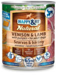 Happy&Fit Natural Adult konzerv szarvas & bárány sütőtökkel 800g