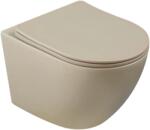 INVENA Set vas wc culoare cappuccino, spalare vortex, capac softclose si quick release, rotund, Tavro (CE-71-008-Y)