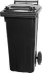 Europlast Container din plastic pentru deșeuri, pubelă comunală de exterior, extra rezistentă, rezistentă la UV, cu roți, cu capac cu balamale - 240 l negru