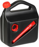 Holeczech Canistră pentru combustibil, Holeczech, 5 l, neagră, din plastic, cu capac filetat, cu cioc de turnare, pentru benzină și motorină