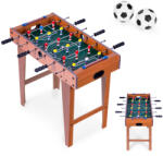 ECOTOYS Masă de fotbal, ECOTOYS HM237400, verde/lemn, 69 x 35, 5 x 61 cm, 18 jucători, 2 mingi, 6 bare cromate, mânere antiderapante, contor de scor manual