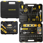Bauerkraft Set de scule, Bauerkraft H-075, 140 piese, în valiză, cu chei fixe, șurubelnițe și biți, oțel crom-vanadiu și oțel carbon Trusa unelte