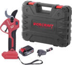 WORCRAFT Foarfecă de tăiat crengi cu acumulator, Worcraft CSC-S20LiBA ShareSYS, roșu/negru, 2 Ah 20 V Li-Ion, grosime maximă 30 mm, afișaj LCD, cu acumulator și încărcător, în husă de transport Foarfeca de gradina