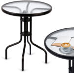 Sofotel Masă de grădină, Sofotel SO-981, negru/transparent, 60 x 71 cm, rotundă, sticlă, capacitate de încărcare 30 kg