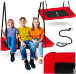 Neo-Sport Leagăn tip cuib, Neo-Sport Swingo, negru/roșu, 110 x 70 cm, rezistent la apă, înălțimea frânghiilor reglabilă: 90-160 cm, cadru din oțel, căptușit, poliester Oxford 600D, capacitate de încărcare: 150  Leagan