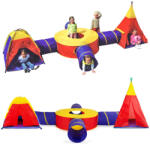 Iplay Set de corturi de joacă, IPLAY 8905, 7 în 1, 2 corturi, 1 centru de joacă rotund, 4 tuneluri, cadru din plastic, înveliș din poliester, interior/exterior