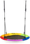 ECOTOYS Leagăn tip cuib, ECOTOYS BOC100, multicolor, diametru: 100 cm, rezistent la apă, înălțime reglabilă a corzilor: 140-190 cm, cadru din oțel, poliester, capacitate de încărcare: 150 kg Leagan