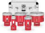 Strend Pro Set carote diamantate, Strend Pro Premium DCB11S5, roșu, diametre: 20, 35, 45, 55, 68 mm, filet: M14, pentru faianță, placări din piatră, în geantă de transport