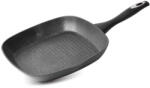 Magic home Tigaie grill, MagicHome Black Line, 28 cm, negru, înveliș marmorat, antiaderentă, inducție, mâner cu înveliș de silicon