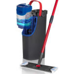 Vileda Set mop, Vileda H2Pro, plat, din microfibră, cu sistem de separare a apei pentru curățare igienică, fără urme, lavabil la mașină, pentru toate pardoselile dure