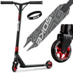Poolx Trotinetă stunt, SOKE PRO, roșie, 85 cm, roți 11 cm 88A PU, rulmenți ABEC-9, compresie HIC, ghidon Y, max. 100 kg Trotineta