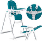 RicoKids Scaun de masă, Ricokids Tulo, albastru, pliabil, reglabil, cu tăviță detașabilă, centură de siguranță în 5 puncte, 2 picioare cu roți, suport pentru picioare, greutate maximă: 15 kg Scaun de masa bebelusi, inaltator