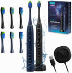 Berdsen Set periuță de dinți electrică sonică, Berdsen Galaxy Duo, 2 buc. , albastru închis și negru, 6 moduri, 3 trepte, 40 000 vibrații/minut, rezistentă la apă IPX8, cu acumulator, încărcare prin inducție, Periuta de dinti electrica