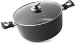 Magic home Oală, MagicHome Black Line, 28 cm, 5, 9 l, negru, acoperire marmorată, antiaderentă, bază pentru inducție, cu capac