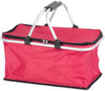 Strend Pro Jela coș de cumpărături pliabil, roșu cu model, 47 x 28 x 25 cm, cu capacitate de încărcare de 5 kg, cu capac cu fermoar și două mânere