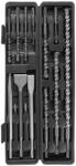 Strend Pro Set burghie pentru beton și dălți, Strend Pro SD043, 12 piese, prindere SDS+, diametru: 4 - 18 mm, lungime: 110 - 300 mm, cu 1 daltă ascuțită, 2 dălți plate Burghiu