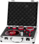 Strend Pro Set de carote diamantate, Strend Pro Premium, roșu, diametre: 6, 8, 10, 20, 35, 50, 68 mm, filet: M14, cu freză de lărgire a găurilor, cu disc de 125 mm, pentru plăci ceramice și placări din piatră, î