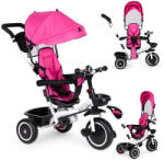 ECOTOYS Tricicletă cu trei roți, ECOTOYS YM-BT-2, roz, scaun rotativ, copertină detașabilă, mâner pentru părinți, centură de siguranță în 5 puncte, bară de protecție, roți durabile din spumă EVA, capacitate d