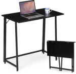 ModernHOME Birou, ModernHome TH-FD-1, 80 x 45 x 76 cm, negru, din lemn și metal, pliabil, picioare nivelatoare reglabile, capacitate de încărcare: 80 kg