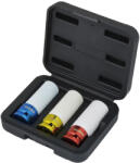 WHIRLPOWER Set capete tubulare, Whirlpower 1274-1703, alb, 3 piese, 17, 19, 21 mm, 1/2", bază codificată pe culori