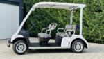 Yamaha G31E, 5 locuri, cărucior de golf complet recondiționat, alb, cu jante din aliaj (EGYEDIGOLFCAR6)