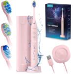 Berdsen Periuță de dinți electrică sonică, Berdsen Galaxy, roz, 6 moduri, 3 niveluri, 40 000 vibrații/min, IPX8 rezistentă la apă, cu acumulator, încărcare inductivă, 3 capete de schimb Periuta de dinti electrica