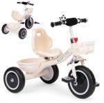 ECOTOYS Tricicletă cu trei roți, ECOTOYS WQL-1999, gri, roți din spumă EVA durabile, clopoțel, 2 coșuri, capacitate de încărcare: 25 kg