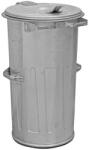 Meva Recipient din metal pentru deșeuri, coș de gunoi de exterior, extra rezistent, cu capac rabatabil - 110 l