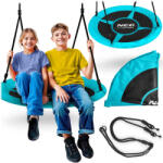 Neo-Sport Leagăn tip cuib, Neo-Sport Swingo, negru/turcoaz, diametru: 105 cm, rezistent la apă, înălțime reglabilă a corzilor: 137-179 cm, cadru din oțel, căptușit, poliester Oxford 600D, capacitate de încărcar Leagan