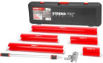 Strend Pro Set de gletiere pentru tencuială, Strend Pro Premium, roșu, 25-100 cm, lamă din oțel inoxidabil, cu suport pentru gletieră, cu tijă telescopică, în geantă de transport, pentru glet și tencuială din gi