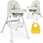 RicoKids Scaun de masă, Ricokids Milo, gri, pliabil, reglabil, cu tăviță detașabilă, ham de siguranță în 5 puncte, picioare antiderapante, cu coș de depozitare, cu bavețică din silicon 700390, capacitate de în Scaun de masa bebelusi, inaltator