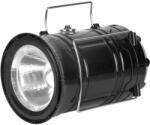 Strend Pro Lampă de camping, Strend Pro Camping CL102, negru, 9, 3 × 16, 5 cm, LED, 80 lm, 1200 mAh, efect de flacără, cu acumulator, încărcare solară, ieșire USB