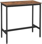 LEOBERT Set masă de bar, Leobert 2039-1, maro/negru, 100 × 40 × 90 cm, stil industrial, cu 2 scaune de bar, cu suport pentru picioare, din lemn și metal, capacitate de încărcare: 100 kg