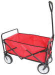 Strend Pro Garden Cărucior de plajă, Strend Pro Garden, Taliga Praktik, 9, 45 kg, spațiu de încărcare roșu, cadru din oțel negru, pliabil, țesătură PVC hidrofugă, roți din PVC