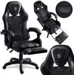 Sofotel Scaun de gaming, Sofotel Specter, negru, înălțime șezut 42-52 cm, roți cauciucate, cu suport pentru picioare, înclinabil, cu pernă pentru cap, capacitate 120 kg