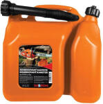 Poolx Canistră pentru combustibil și ulei, Sheron, 6 l + 2, 5 l, portocalie, plastică, cu două compartimente, portabilă, practică