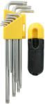 Strend Pro Set chei Torx, Strend Pro HK7008, argintiu/galben, 9 piese, T10, T15, T20, T25, T27, T30, T40, T45, T50, Cr-V