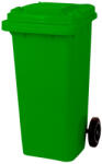 Ics Pubelă din plastic pentru deșeuri, pentru exterior, extra rezistentă, rezistentă la UV, cu roți, cu capac rabatabil, Strend Pro - 120 l verde