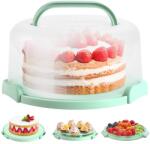 Ohuhu 10 Colos Hordozható Kerek Tortaszállító Doboz Fedéllel és Fogantyúval, Cupcake Muffin Tárolódoboz, Ajándék Ötlet