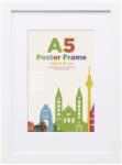 Egofine A5 Képkeret Fehér, Fakeretes Poszterkerettel és Akril Üveggel, Passzepartout 10x15 cm Fotókhoz, Asztali és Falra Szerelhető Bizonyít (A5)