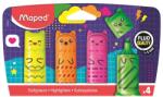 Xerox Szövegkiemelő készlet, 1-5 mm, MAPED „Fluo Peps Mini Kawaii, 4 különböző szín (IMA743609)