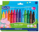 Victoria Filctoll készlet, 2, 5 mm, kimosható, jumbo, STAEDTLER „Noris® junior 329, Peppa malac, 12 szín (TS329C12L1)