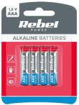 Rebel BAT0060B Alkáli elem REBEL AAA LR03 4db/bliszter (BAT0060B)