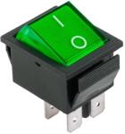  PRK0006D Billenőkapcsoló, kétállású ON-OF, zöld, 250V 16A, IRS-201-1A (PRK0006D)