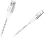 Rebel RB-6001-100-W USB Type C kábel, szövet borítással, fehér színű 1m REBEL (RB-6001-100-W)