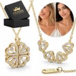 Panda Luxury Jewellery Arany nyaklánc sebészeti acél mágneses lóhere szív ajándék (Biżuteria dla Siostry Dziewczyny Mamy Babci)