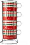 Bialetti Italia cappuccino csésze szett állvánnyal 4db (TRICOL04) (TRICOL04)